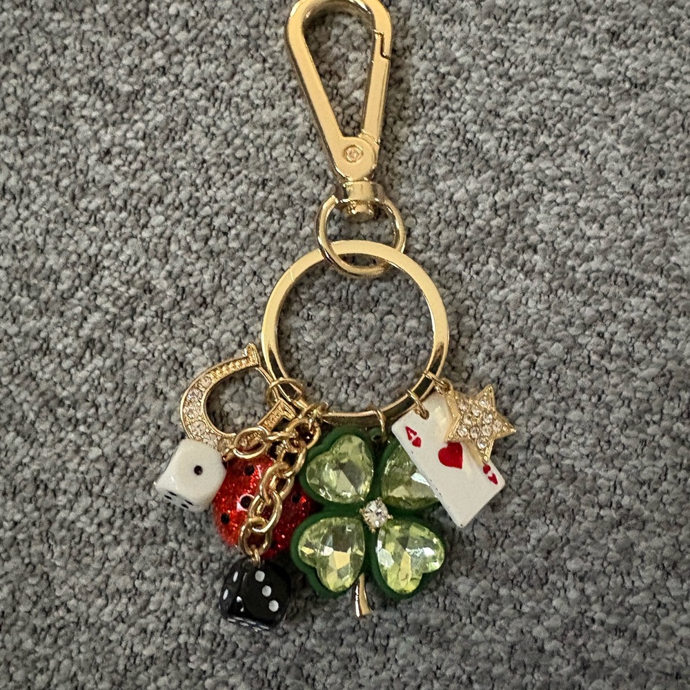 Gold and Green Charm Keychain